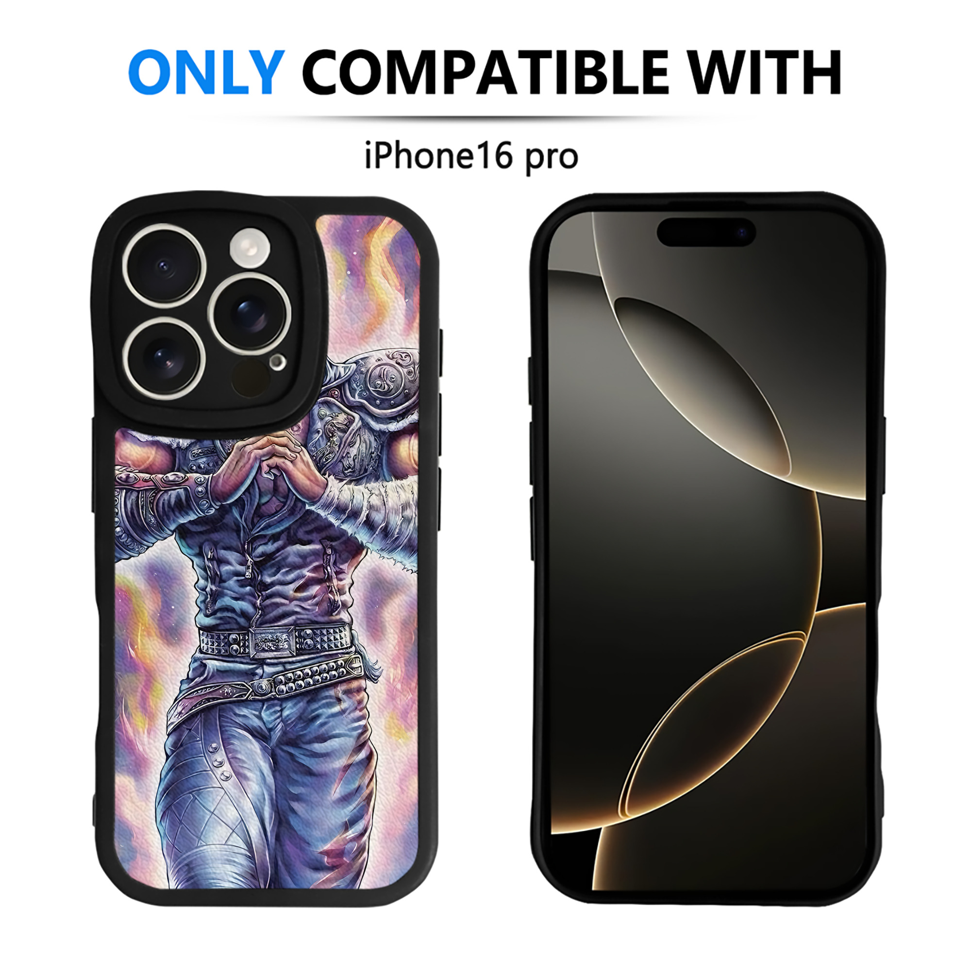 （画像用） 北斗の拳 Fist of the North Star 【iPhone 16シリーズ対応】シリコンスマホケース（レザー調） 材質：シリコン